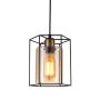 Italux KALULA PND-78901-1-BK+AMB Visilica 1x40W/E27 IP20