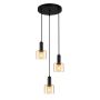 Italux SANTIA PND-65342-3A-BK+AMB Visilica 3x40W/E27 IP20