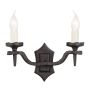 Elstead Lighting RECTORY RY2B-BLACK Zidna svjetiljka 2x60W/E14