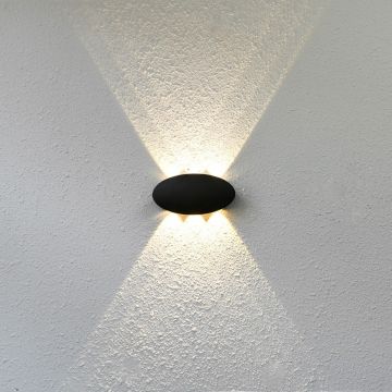 Italux Pontas OWL-55034-BK Zidna svjetiljka 1x6W/LED 3000K 430lm IP54