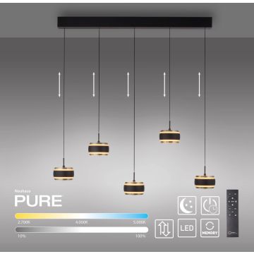 Paul Neuhaus PURE FALLING RINGS 2504-18 Visilica 5x8W/LED 2200-5000k 1500lm ip20