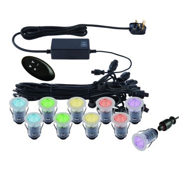 Endon IKONPRO 59136 Svjetiljka za ulaz 10x0.75W/SMD 5050 RGB IP67