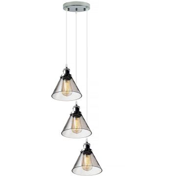 Altavola Design NEW YORK LOFT LA034/CO3_smoky_chrom Visilica 3x40W/E27 IP20