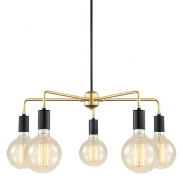 Italux MALENE MDM3386/5 BK+GD Luster 5x40W/E27