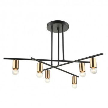 Italux NORMANI MDM3658/6 BK+BRO Luster 6x60W/E27