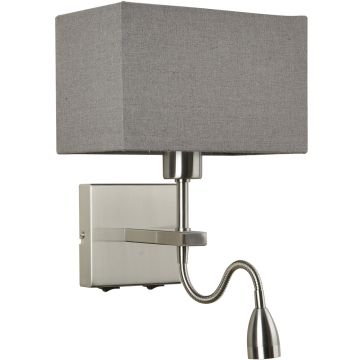 Italux NORTE WL-1122-2-BLSNRCG Zidna svjetiljka 2x60W, 3W/E27, LED 3000K 350LM IP20