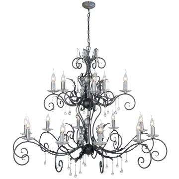 Elstead Lighting AMARILLI AML15-BLK-SILVER Luster 15x60W/E14