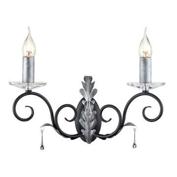 Elstead Lighting AMARILLI AML2-BLK-SILVER Zidna svjetiljka 2x60W/E14
