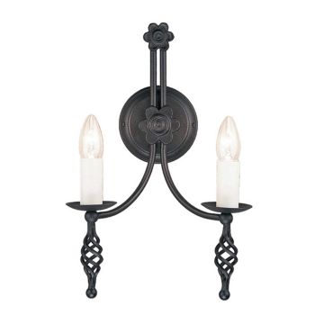 Elstead Lighting BELFRY BY2-BLACK Zidna svjetiljka 2x60W/E14