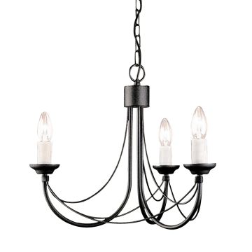 Elstead Lighting CARISBROOKE CB3-BLACK Luster 3x60W/E14