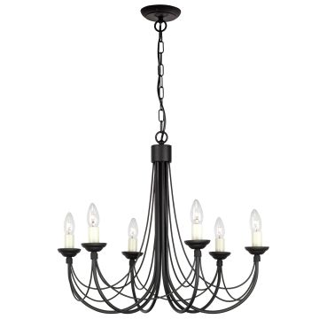 Elstead Lighting CARISBROOKE CB6-BLACK Luster 6x60W/E14