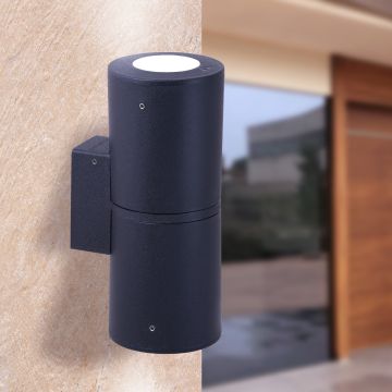 Fumagalli Franca FMG-FRANCA90-2LT-BLK Zidna svjetiljka 2x6W/GU10 4000K-2700K 732lm IP55