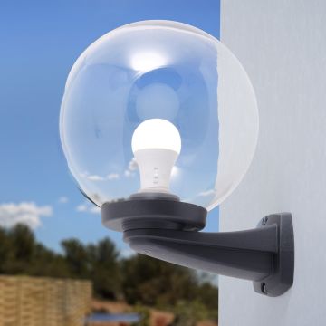 Fumagalli Nardo FMG-NARDO-GLOBE-BLK Zidna svjetiljka 1x23W/E27 IP55