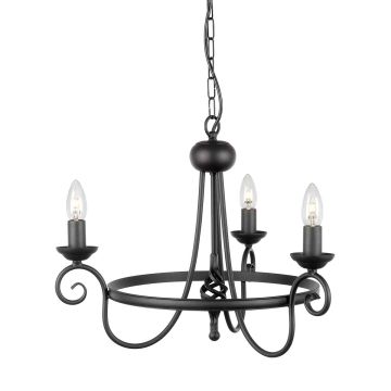 Elstead Lighting HARLECH HR3A-BLACK Luster 3x60W/E14