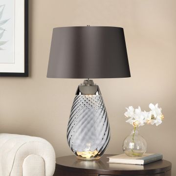 Elstead Lighting LENA LARGE LENA-TL-L-SMOKE Stolna svjetiljka 1X7W/GU10+1x60W/E27