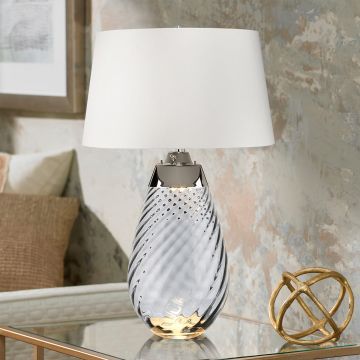 Elstead Lighting LENA LARGE LENA-TL-L-SMOKE-OWSS Stolna svjetiljka 1X7W/GU10+1x60W/E27