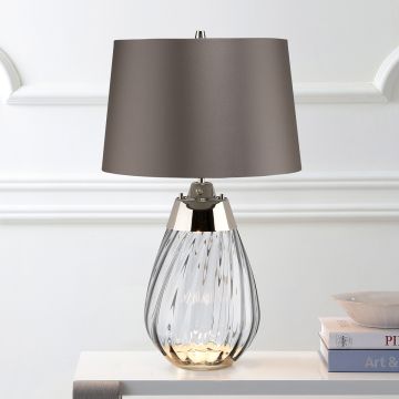 Elstead Lighting LENA SMALL LENA-TL-S-SMOKE Stolna svjetiljka 1X7W/GU10+1x60W/E27