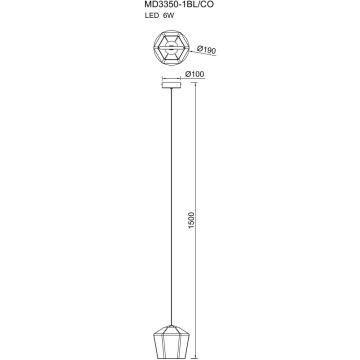 Zuma Line COLORE MD3350-1BL/CO Visilica 1x6W/LED 3000k 134lm