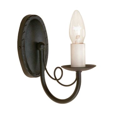 Elstead Lighting MINSTER MN1-BLACK Zidna svjetiljka 1x60W/E14