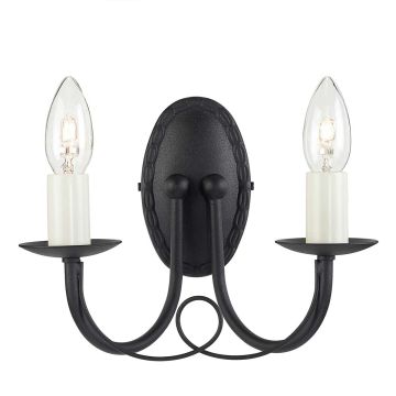 Elstead Lighting MINSTER MN2-BLACK Zidna svjetiljka 2x60W/E14