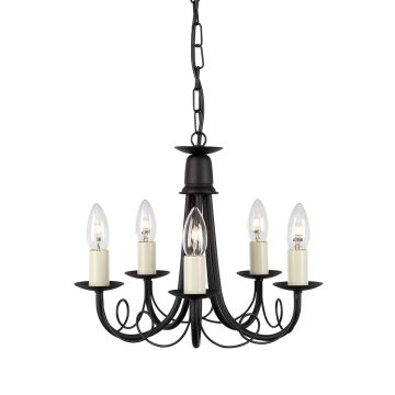 Elstead Lighting MINSTER MN5-BLACK Luster 5x60W/E14
