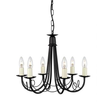 Elstead Lighting MINSTER MN6-BLACK Luster 6x60W/E14