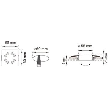 Zuma Line FINN OB2211CL02-B Ugradbeno downlight svjetlo 1x50W/GU10