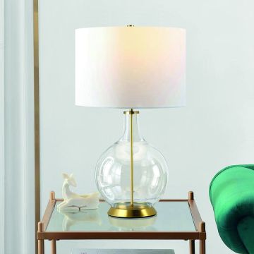 Elstead Lighting Orb ORB-CLEAR-AB-WHT lampka stołowa 1x60W/E27  