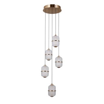 Italux Alani PND-34375-5-HBR Visilica 5x28W/LED 3000K 2184lm IP20