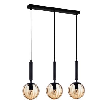 Italux RAVENA PND-2324-3L BK+AMB Visilica 3x10W/E27 IP20