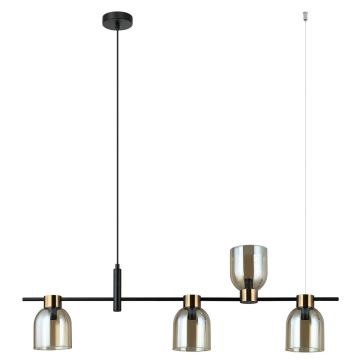 Italux SERVIO PND-66892-4-BK-AMB Visilica 4x40W/E14 IP20