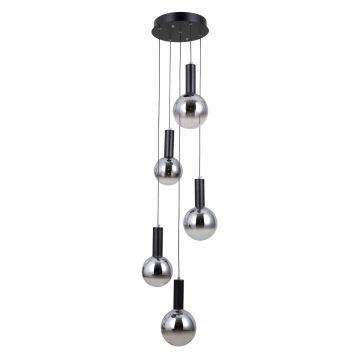 Italux Strela PND-34378-5S-BK Visilica 5x25W/LED 3000K 1450lm IP20