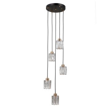 Italux Torno PND-40813-5R-BK-HBR Visilica 5x40W/E14 IP20