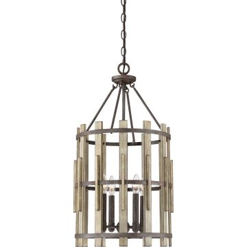 Quoizel WOOD HOLLOW QZ-WOOD-HOLLOW-4P Visilica 4x60W/E14