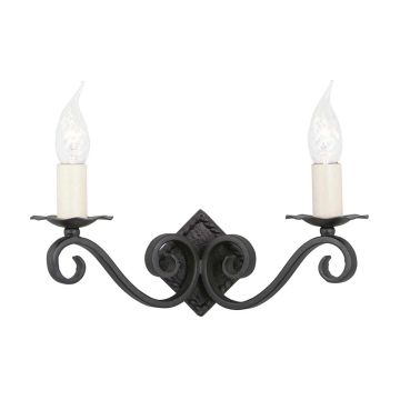Elstead Lighting RECTORY RY2A-BLACK Zidna svjetiljka 2x60W/E14
