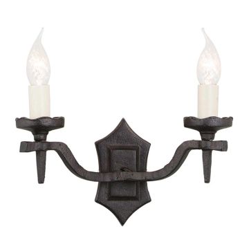 Elstead Lighting RECTORY RY2B-BLACK Zidna svjetiljka 2x60W/E14