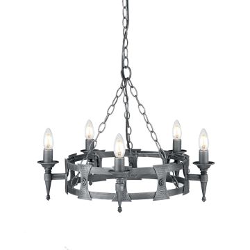 Elstead Lighting SAXON SAX5-BLK-SIL Luster 5x60W/E14